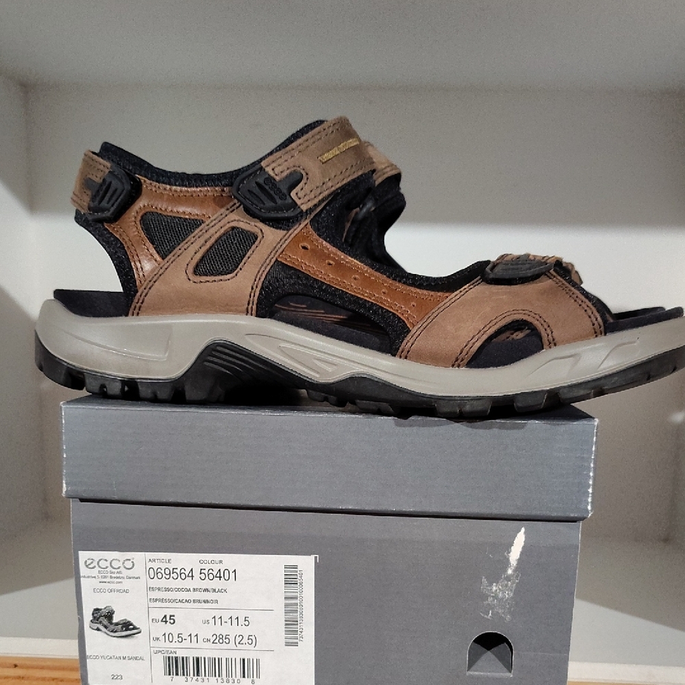 Ecco Yucatan Sandal 069564 Espresso Sz 45 Sz 11- 11.5